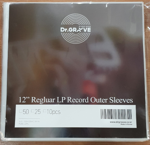 두꺼운 12인치  LP 겉비닐 최고급형 레코드 보호 커버 정전기방지 국내산 PE outer sleeves LP 겉지 50매