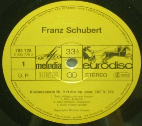 Schubert - Sonatas Nos.9&amp;11 - Sviatoslav Richter 중고 수입 오리지널 아날로그 LP