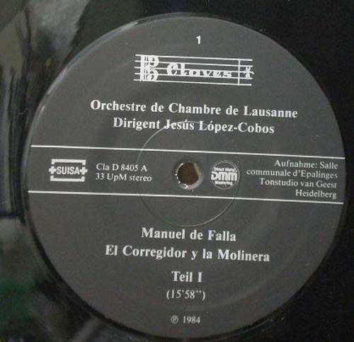 Falla-El Corregidor y la Molinera-Berganza/Lopez-Cobos 중고 수입 오리지널 아날로그 LP