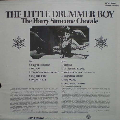 Christmas Carol- The Little Drummer Boy 외- The Harry Simeone Chorale 미개봉반 중고 수입 오리지널 아날로그 LP