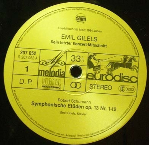 Schumann/Brahms- Symphonic Etude외/Variations on a Theme from Paganini- Emil Gilels 중고 수입 오리지널 아날로그 LP