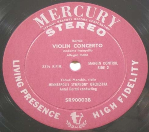 Bartok- Violin Concerto- Yehudi Menuhin 중고 수입 오리지널 아날로그 LP