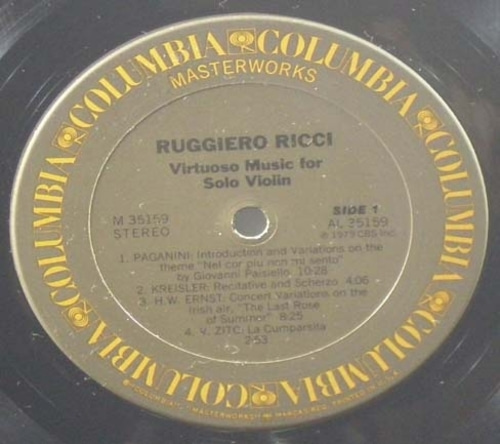 Virtuoso Music for Solo Violin- Ruggiero Ricci 중고 수입 오리지널 아날로그 LP