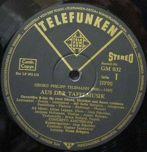 Telemann- Tafelmusik- Bijlsma/Leonhardt/Bruggen 중고 수입 오리지널 아날로그 LP