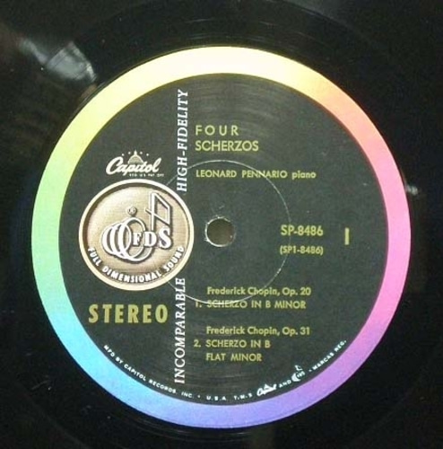 Chopin- Four Scherzos- Leonard Pennario 중고 수입 오리지널 아날로그 LP