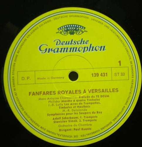 Royal Fanfares at Versailles-Scherbaum/Simek/Alain/Kuentz 중고 수입 오리지널 아날로그 LP