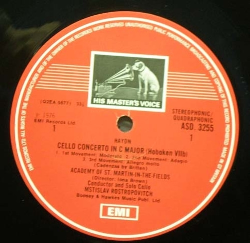 Haydn-Cello Concertos-Rostropovitch/Brown 중고 수입 오리지널 아날로그 LP