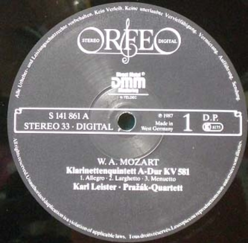 Mozart/Crusell-Clarinet Quintett 외-Leister/Prazak-Quartet 중고 수입 오리지널 아날로그 LP