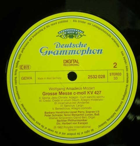 Mozart-Great Mass in C minor-Karajan 중고 수입 오리지널 아날로그 LP