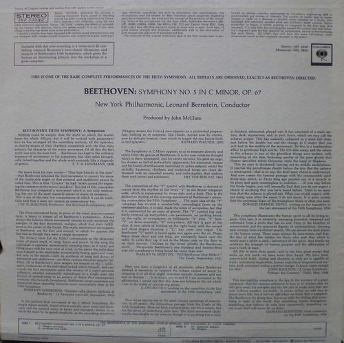 Beethoven- Symphony No.5- Bernstein (오리지널 미개봉반) 중고 수입 오리지널 아날로그 LP