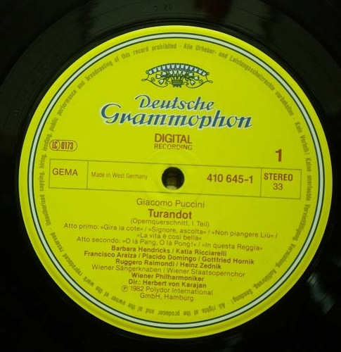 Puccini- Turandot (Highlights) - Karajan 중고 수입 오리지널 아날로그 LP