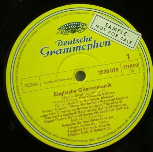 English Guitar Music- Siegfried Behrend 중고 수입 오리지널 아날로그 LP