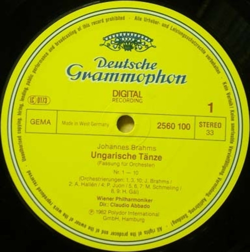Brahms-Hungarian Dances- Abbado 중고 수입 오리지널 아날로그 LP