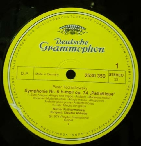 Tchaikovsky-Symphony No.6-Abbado 중고 수입 오리지널 아날로그 LP