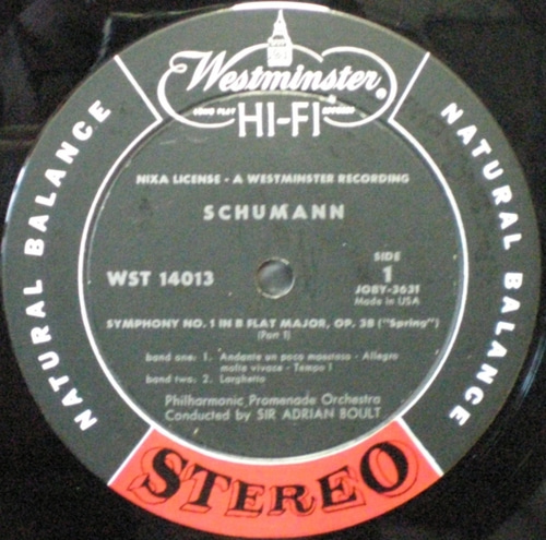 Schumann - Symphony No.1 - Adrian Boult 중고 수입 오리지널 아날로그 LP