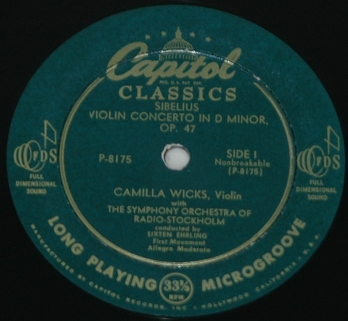 Sibelius- Violin Concerto - Camilla Wicks