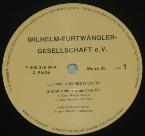 Beethoven - Symphony No.5 &amp; No.6 - Wilhelm Furtwangler 2LP