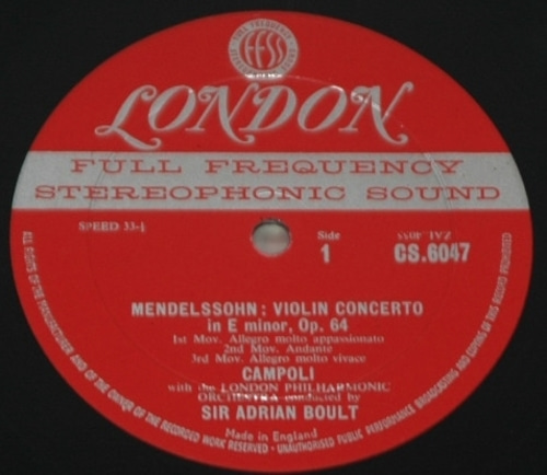 Mendelssohn - Violin Concerto/Bruch - Scottish Fantasia - Campoli