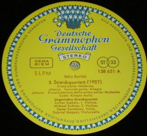 Bartok - 6 String Quartet - Hungarian String Quartet 3LP