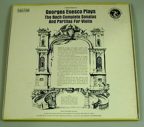 Bach- Sonatas &amp; Partitas for Solo Violin - Ceorges Enescu
