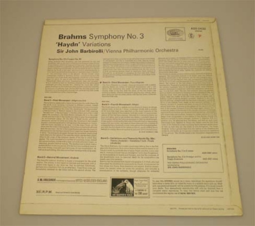 Brahms-Symphony No.3 /Haydn Variations- John Barbirolli