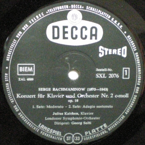 Rachmaninov - Piano Concerto No.2 外 - Julius Katchen 중고 수입 오리지널 아날로그 LP