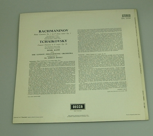 Rachmaninov - Piano Concerto No.1//Tchaikovsky - Concert Fantasia - Peter Katin