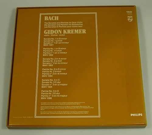 Bach- Complete Sonatas and Partitas for Solo Violin - Gidon Kremer