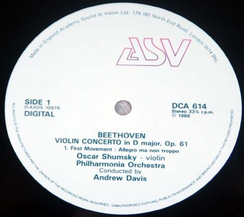 Beethoven - Violin Concerto - Oscar Shumsky