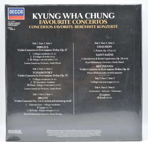 Kyung Wha Chung (정경화) - Favorite Violin Concertos  3LP 오리지널 미개봉