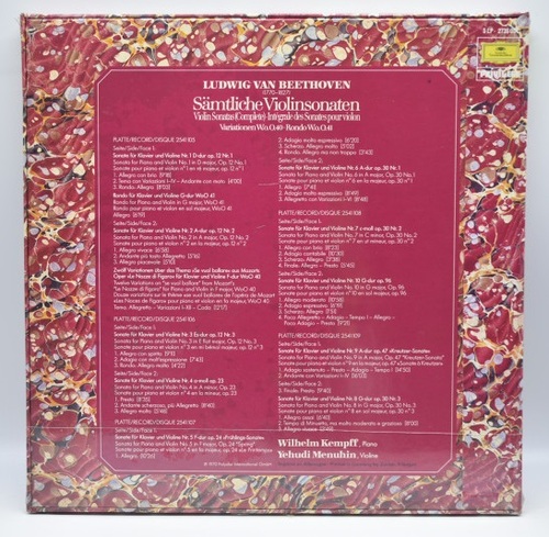 Beethoven - Complete Violin Sonatas - Yehudi Menuhin/ Wilhelm Kempff (5LP) 오리지널 미개봉
