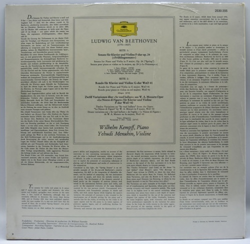 Beethoven - Violin Sonata No. 5 외 - Yehudi Menuhin/ Wilhelm Kempff 오리지널 미개봉