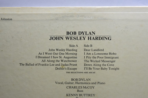 Bob Dylan [밥 딜런] - John Wesley Harding ㅡ 중고 수입 오리지널 아날로그 LP