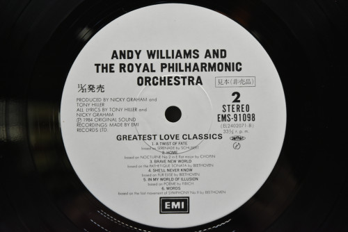 Andy Williams With The Royal Philharmonic Orchestra - Greatest Love Classics ㅡ 중고 수입 오리지널 아날로그 LP