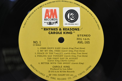 Carole King - Rhymes &amp; Reasons ㅡ 중고 수입 오리지널 아날로그 LP