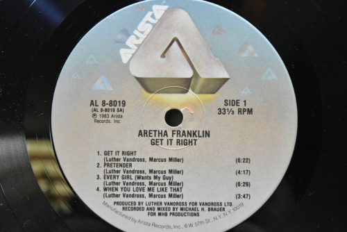 Aretha Franlkin - Get It Right ㅡ 중고 수입 오리지널 아날로그 LP