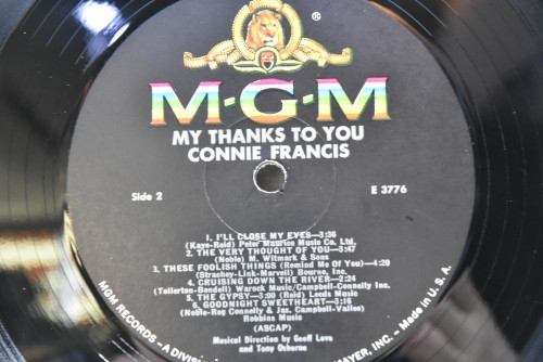 Connie Francis - My Thanks To You ㅡ 중고 수입 오리지널 아날로그 LP