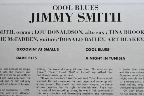 Jimmy Smith [지미 스미스] - Cool Blues - 중고 수입 오리지널 아날로그 LP