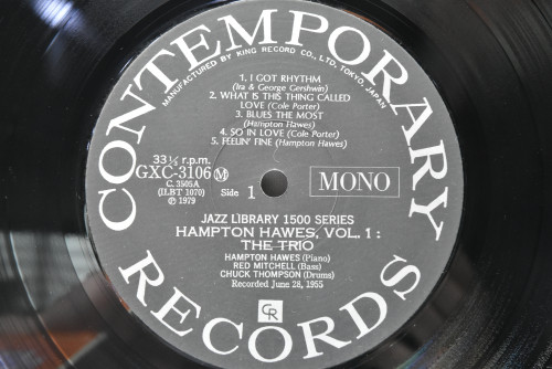 Hampton Hawes Trio - Hampton Hawes Trio Vol.1  - 중고 수입 오리지널 아날로그