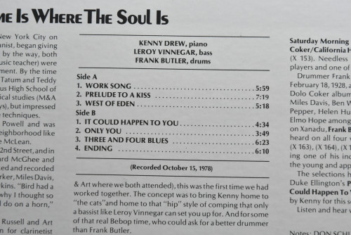 Kenny Drew [케니 드류] - Home Is Where The Soul Is - 중고 수입 오리지널 아날로그 LP