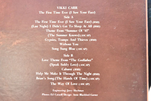 Vikki Carr [비키 카] ‎- The First Time Ever(I Saw Your Face) - 중고 수입 오리지널 아날로그 LP
