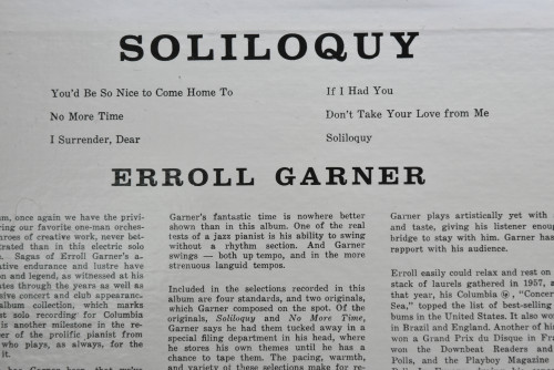 Erroll Garner [에롤 가너] - Soliloquy - 중고 수입 오리지널 아날로그 LP