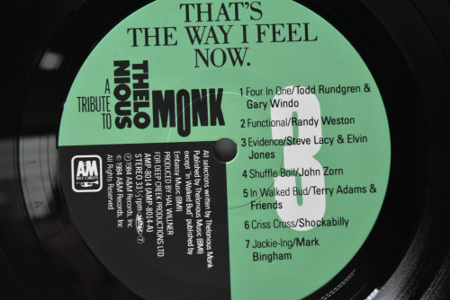 Various - That&#039;s The Way I Feel Now - A Tribute To Thelonious Monk - 중고 수입 오리지널 아날로그 LP