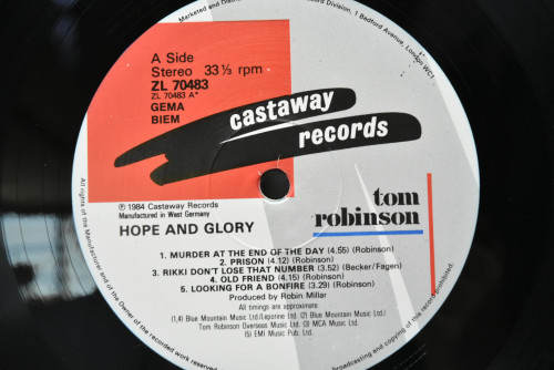 Tom Robinson [톰 로빈슨] - Hope And Glory - 중고 수입 오리지널 아날로그 LP