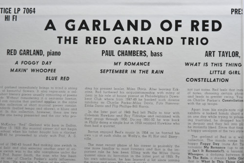 The Red Garland Trio With Paul Chambers And Art Taylor [레드 갈란드 ,폴 쳄버스 ,아트 테일러] - A Garland Of Red - 중고 수입 오리지널 아날로그 LP
