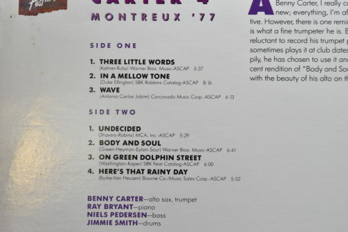 Benny Carter 4 [베니 카터] - (OJC) Montreux &#039;77 - 중고 수입 오리지널 아날로그 LP