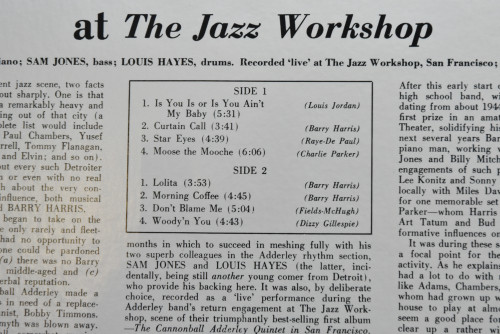 Barry Harris [베리 해리스] - (OJC) At The Jazz Workshop - 중고 수입 오리지널 아날로그 LP