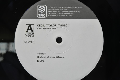 Cecil Taylor [세실 테일러] - Solo - 중고 수입 오리지널 아날로그 LP