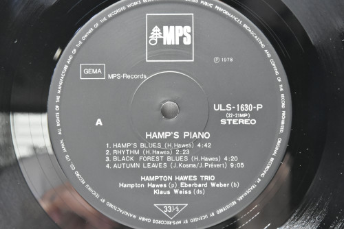 Hampton Hawes [햄프턴 호스] - Hamp&#039;s Piano - 중고 수입 오리지널 아날로그 LP