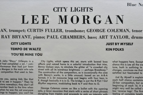 Lee Morgan [리 모건] - City Lights (미개봉 No Open) - 중고 수입 오리지널 아날로그 LP